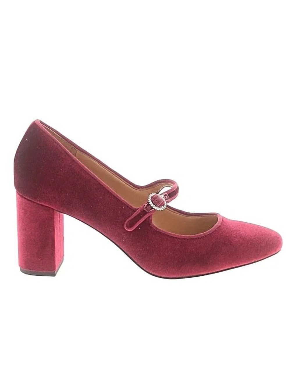 J. Crew Velvet Mary Jane Block Heels